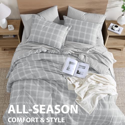 Cathay Home Twin Comforter Set, 6 Pieces Bed in a Bag, Grey by Cathay Home - Used condition - Image 4