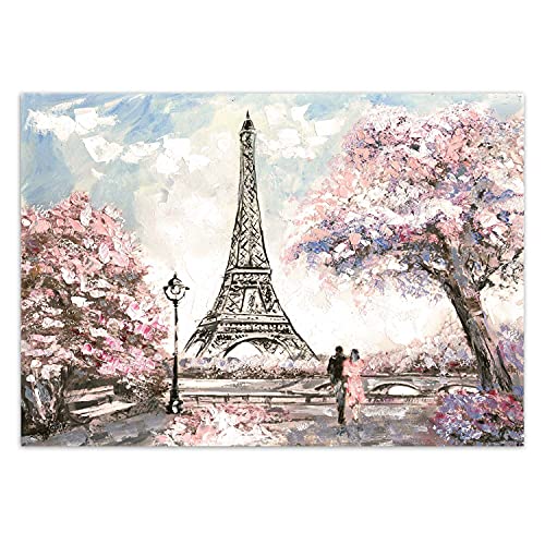 Feeby Wandtapete Fototapete Vlies Paar Von Menschen Aquarell 250x175 cm Rosa Modern Tapete Wohnzimmer Schlafzimmer Paris Eiffelturm