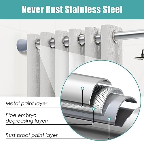 AIZESI 1 Stück Gardinenstange ohne Bohren 40-70cm Ø22mm, Teleskopstange zum Klemmen Klemmstange für Gardinen, Spannstange ohne Bohren, Ausziehbar Vorhangstange für Schrank Küche Schrank - Silber