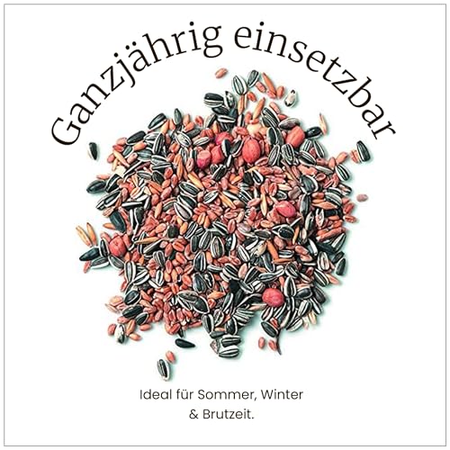 Erdtmanns Streufutter für Wildvögel – Futtermischung mit Sonnenblumenkernen, Hirse & Getreide – energiereiches Vogelfutter für Ganzjahresfütterung – für Garten, Balkon & Futterhaus (10 kg)