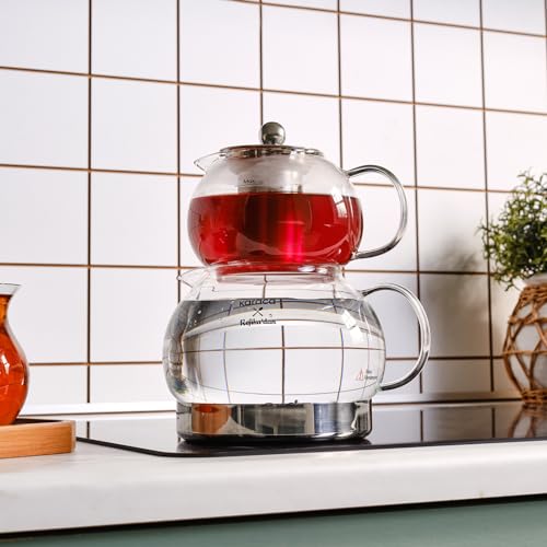 Tetera de cristal de borosilicato para té turco Caydanlik con hervidor de 1,5 L Karaca 5