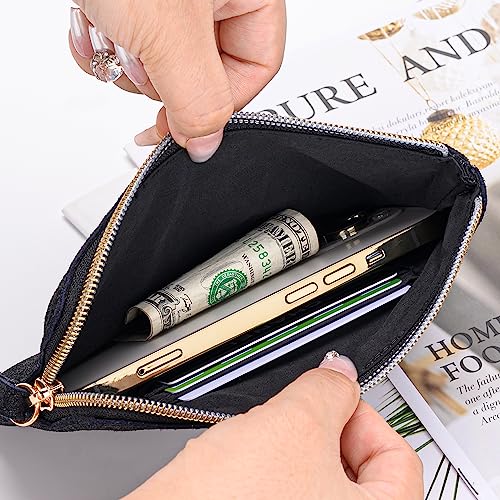 Image of Genuine Leather 4.5 x 6.5 Wristlet Purse for Women, Evening Wristlet Pouch Clutch Bag