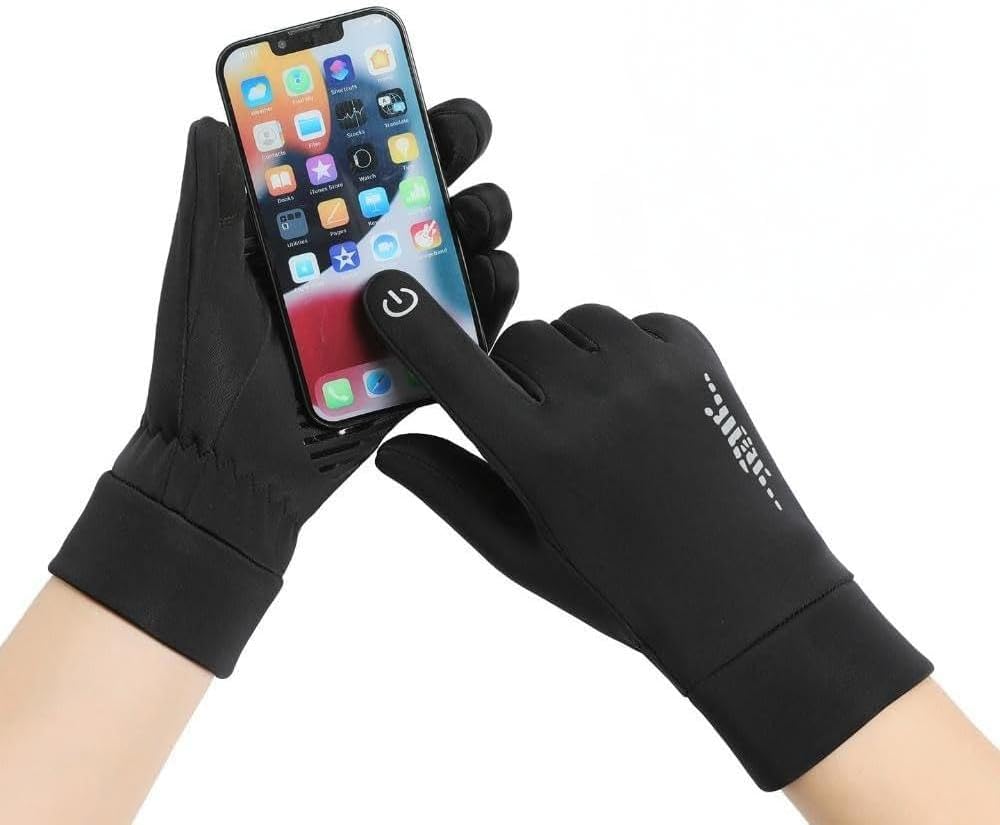 Fall Winter Thin Waterproof Cycling Gloves Full Finger Men Women Ski Snow Gloves Touch Screen Windproof Warm Non-Slip for Skiing, Running, Walking, Climbing, Biking, Hiking, Driving - Image 3