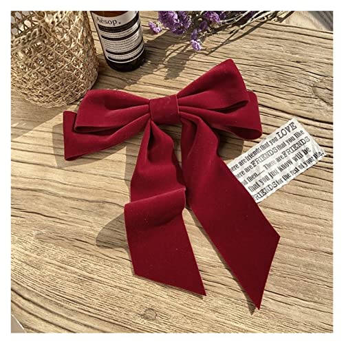 Liazngna Hairpin Vintage Black Big Large Velvet Bow Hair Clip For Women Girls Wedding Long Ribbon Hairpins Barrette Hair Accessories (Color : Black) #TOP3