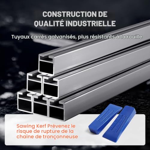 VEVOR Gruminette Scierie Mobile Portable 355-1219 mm Barre de Guidage en Acier Galvanisé avec Épaisseur de Coupe 5,08-300 mm Coupe Transversale Moulin à Scie à Chaîne de Tronçonneuse pour Constructeur – vue 5