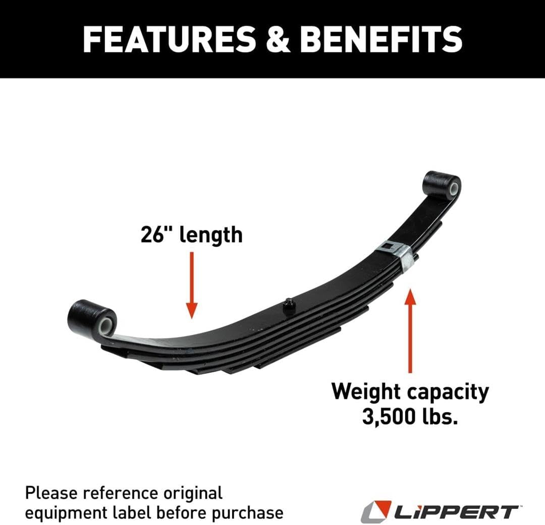 Lippert 24.87-26 in. 1.75 in. 3500 LBS 6 Leaf Double Eye Spring
