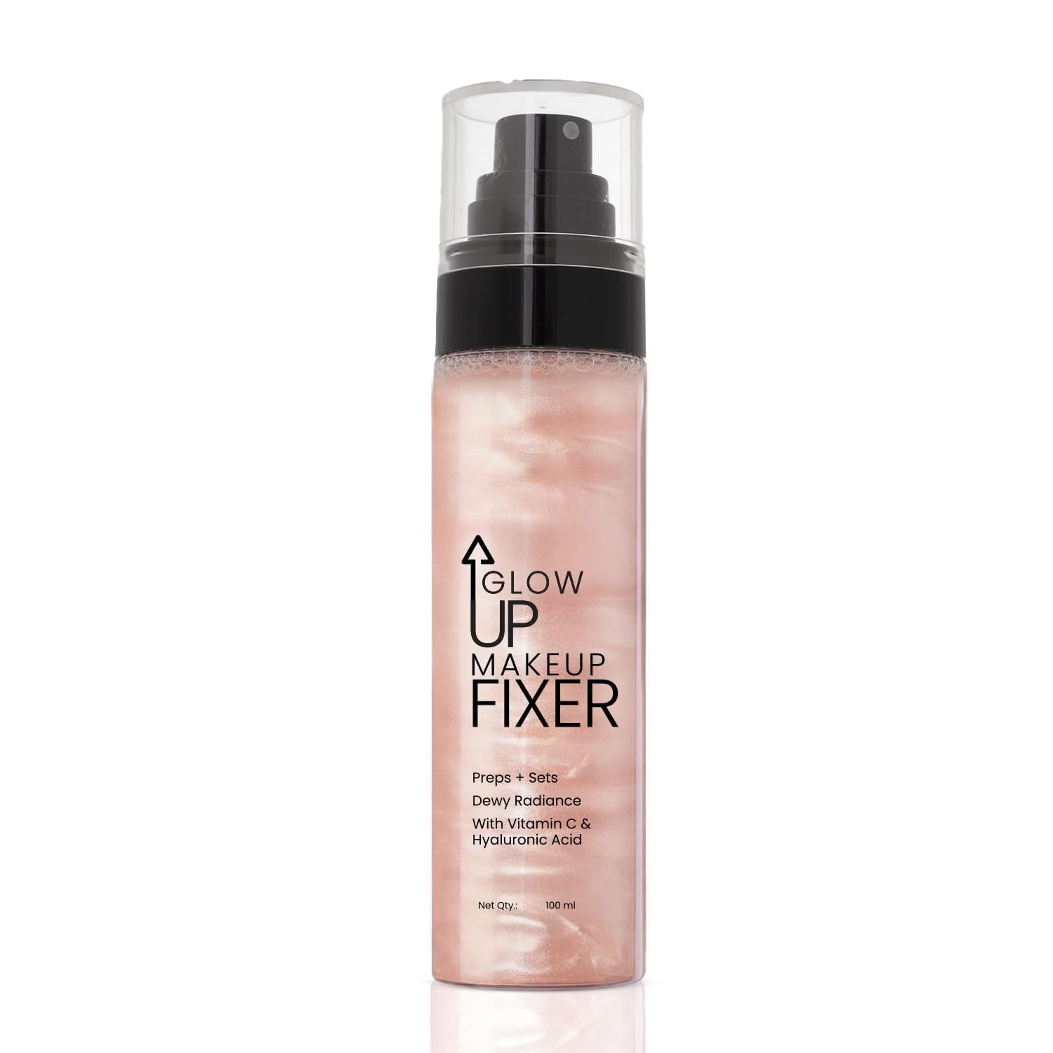 Glow Up Makeup Fixer | Preps + Sets | Dewy Radiance | For Face & Body | With Vitamin C & Hyaluronic Acid | 100ml-image-9