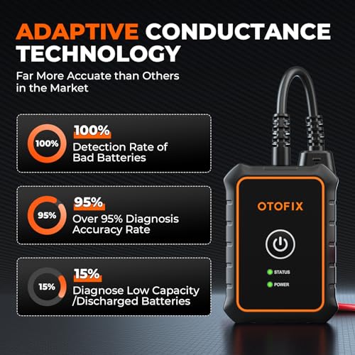 Image of OTOFIX Car Battery Tester BT1 Lite, 6V 12V 100-2000 CCA Car Battery Analyzer, Auto Cranking Charging System Test Scan Tool, Battery Load Test