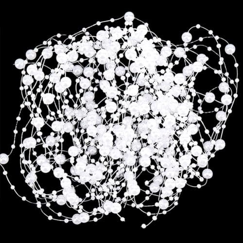 GORGECRAFT 10 Strands Artificial Pearl String White 3-8mm Faux Pearl Beads Chain Garland Decoration for Floating Candles Centerpiece Vase Filler Christmas Wedding Party Ornaments DIY Crafts - Image 4