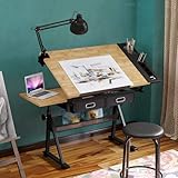 🌺Ángulo de Escritorio Ajustable: La mesa de dibujo se puede inclinar en un rango de ángulo de 0-80 °, que cumple con diferentes usos como escritura, lectura, trabajo manual, caligrafía y pintura. No solo se puede usar como una mesa de dibujo profesional para su interés artístico, sino que también se puede usar como una mesa plana normal para las tareas de su computadora portátil.