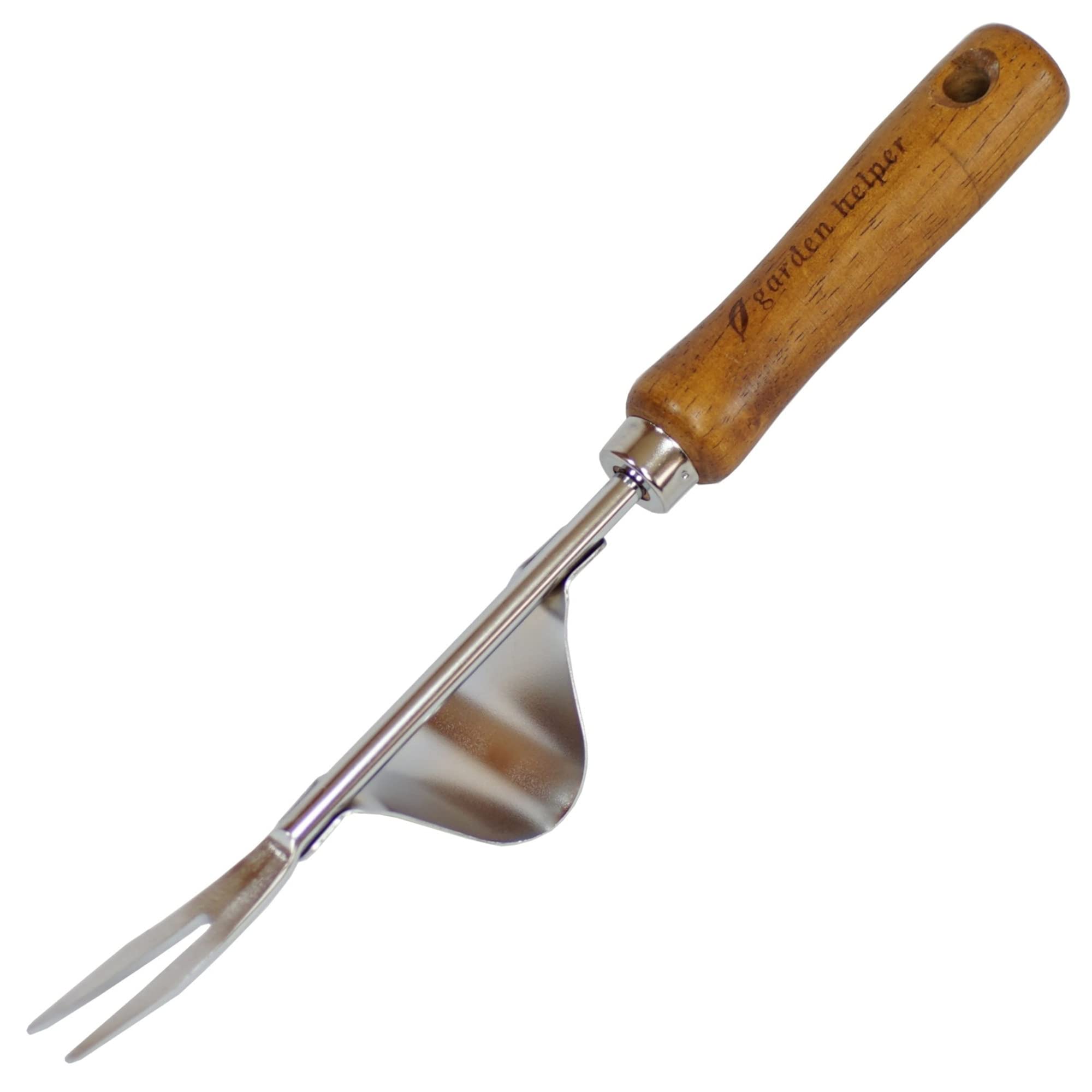 Weed Puller Heavy Duty Japanese Steel with Wood Handle, Hand Weeding Tool, Manual Weeder for Garden, Quick and Easy Weed Pull Tool, Made in Japan, Silver