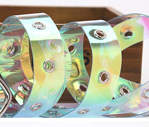 Colorful Pvs/Plastic Ultra-Thin Transparent Wait Belt For Girls (Heart Buckle, Fit Waist 30-37In(75-95Cm)) #TOP4