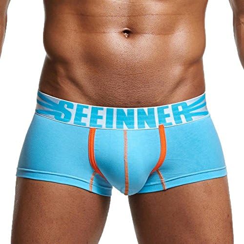 SEEINNER Dream Room Mens Sexy Angle Corners Underwear Shorts Boxers Breathable Underpants Cotton Soft Briefs (M, Light Blue)
