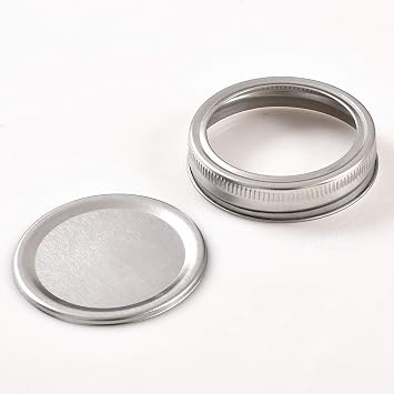 Newk 24 Sets Regular Mouth Mason and Rings, Reusable Metal Mason Jar Canning with Silicone Gasket Lids Fits Ball, Kerr & More Jars(24 Lids&24 Rings, 70mm/ 2.75