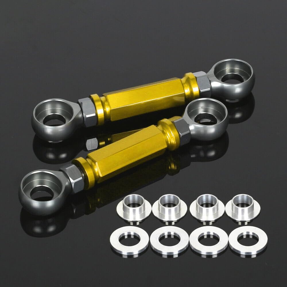 DR-Z400SM Lowering Link Adjustable Rear Drop Link Compatible With DR-Z400 SM/S/E DR650/S/SE GSX1300R HAYABUSA KLX300 KLR650 ZX6R KX112/KX80/KX120 KX85,NC750 CB400X/F,CB500X/F,CNC (Gold)