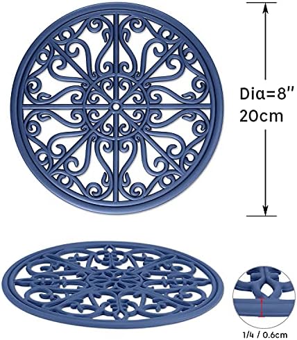 Trivets for Kitchen Worktops, NWFHTD Silicone Trivets for Hot Pans - Trivet Mat / Heat Resistant Mat / Heat Proof Mat Kitchen / Hot Pot Trivet / Hot Dish Plate Pot Holder for Table & Counter, Black