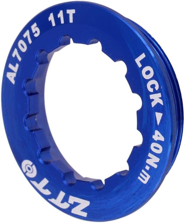 Ultra Mountain Bike Cassette Cover Lock for 8/9/10/11 Speed Flywheel - Steel - Track/Fixed Gear - Fits Road/Folding Bikes - Blue, Red, Gold, Titanium - Cycling Accessor - Blue