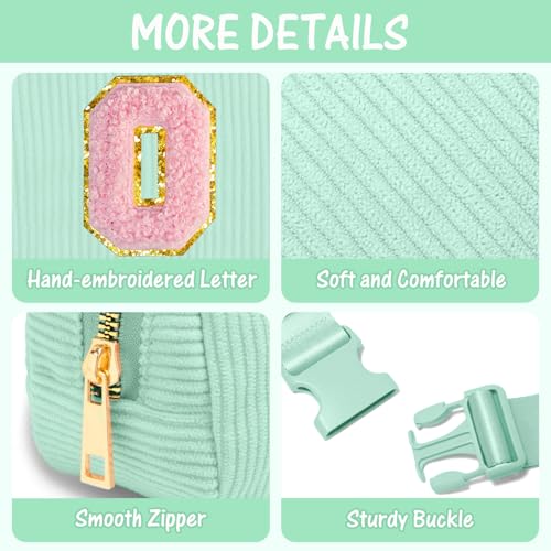 Image of Gitus 10 11 12 13 14 15 16 Year Old Girl Gifts Personalized Birthday Gifts for Women Daughter Sister Her Initial Belt Bag Fanny Pack Crossbody Bags for Teen Girl Gifts Trendy Stuff (Mint Green-O)