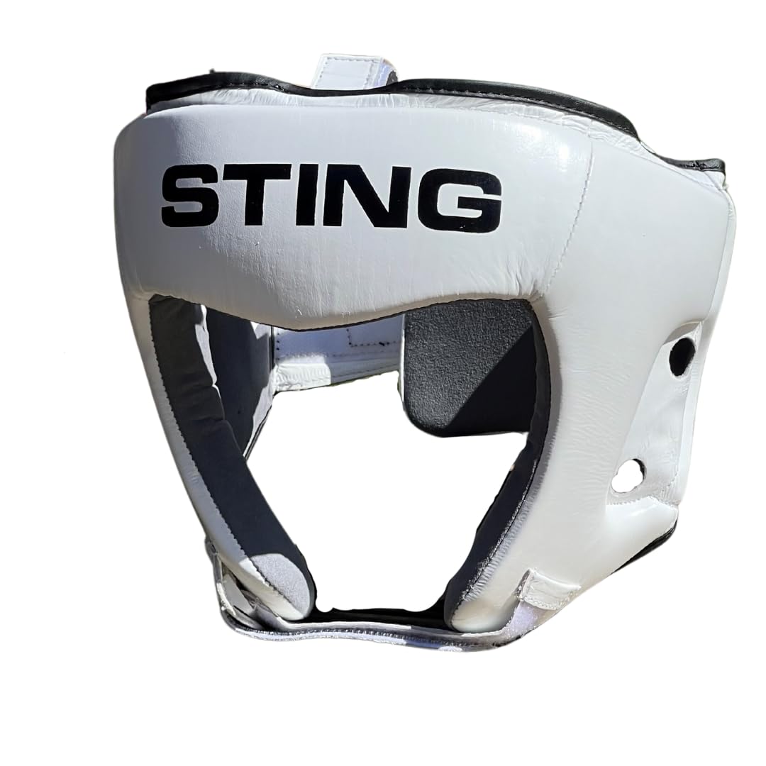 STING Orion Gel Open Face Head Guard, Neo Gel Fusion-Tech Boxing Headguard with Safety Padding for Men and Women, Ideal for Boxing, MMA, Muay Thai, Kickboxing, and More, White, Medium