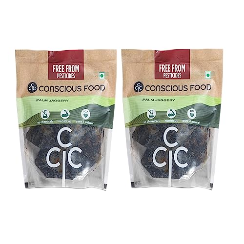 Image of Conscious Food Palm Jaggery | Boosts Digestive System | Karupatti Mittai | 100% Natural - 1Kg Pack of 2 (500g X 2)