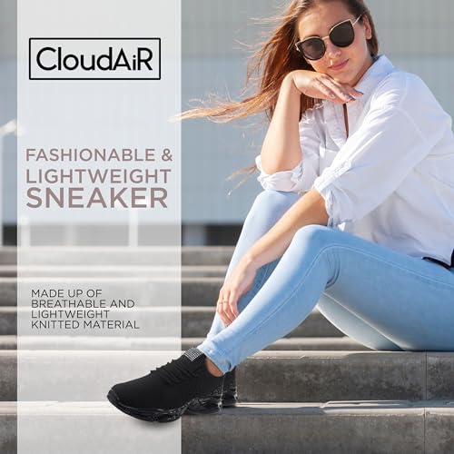 CLOUDAIR Vesta Women's Sneakers: Casual Running, Walking Arch Support Shoes, Lightweight Slip-On Sock Design, Non-Slip Work Shoes for Women, Comfortable Air Cushioned Platform Sneakers3