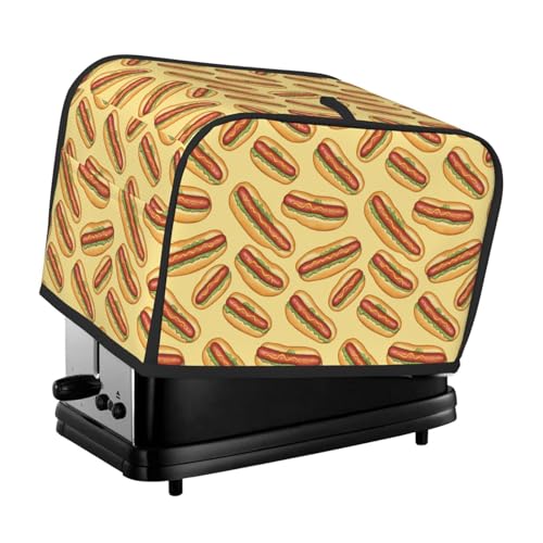 2 Slice Toaster Cover for Large Toasters Hotdogs 11.4 x 7.9 x 7.5 Inches Kitchen Appliance Dust Cover with Pockets