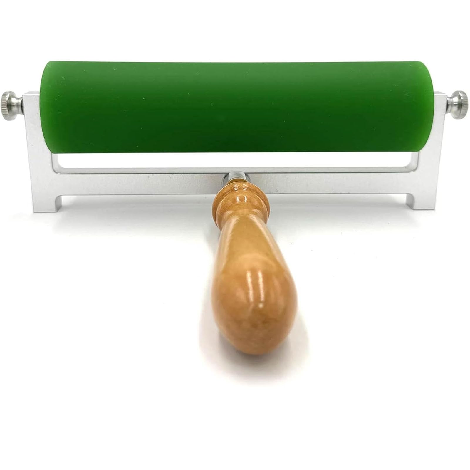 SICWEDIM Printmaking Brayer Roller with Wooden Handle, Rubber Ink Roller for Linocut, Relief, Letterpress and Block Printing, Art Tool for Inking, Stamping and Gluing (50 * 150mm)