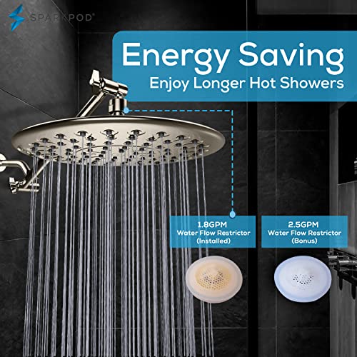 Sparkpod 9.5 Inch Large Rain Shower Head - Luxury Rainfall Shower Head - High Pressure Showerhead thumb #3