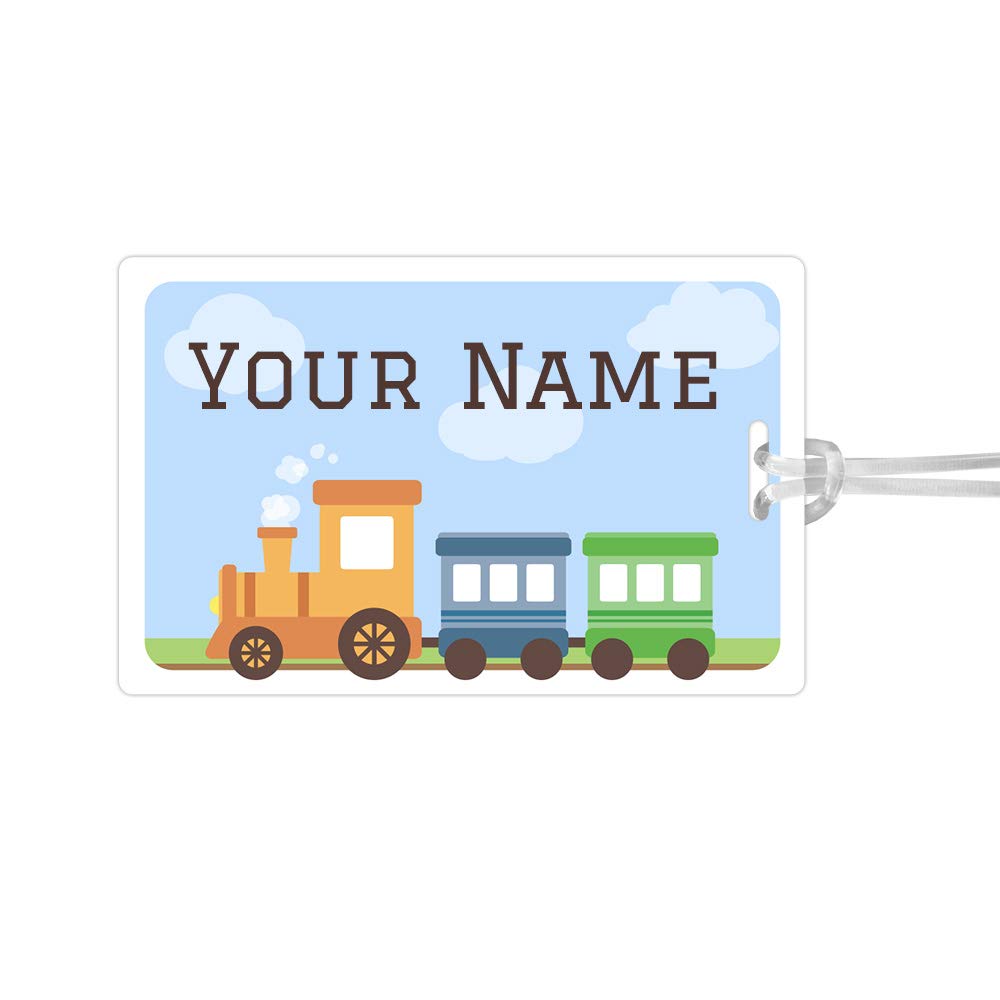 Kids Labels Durable Large Luggage & Bag Tag Train Design