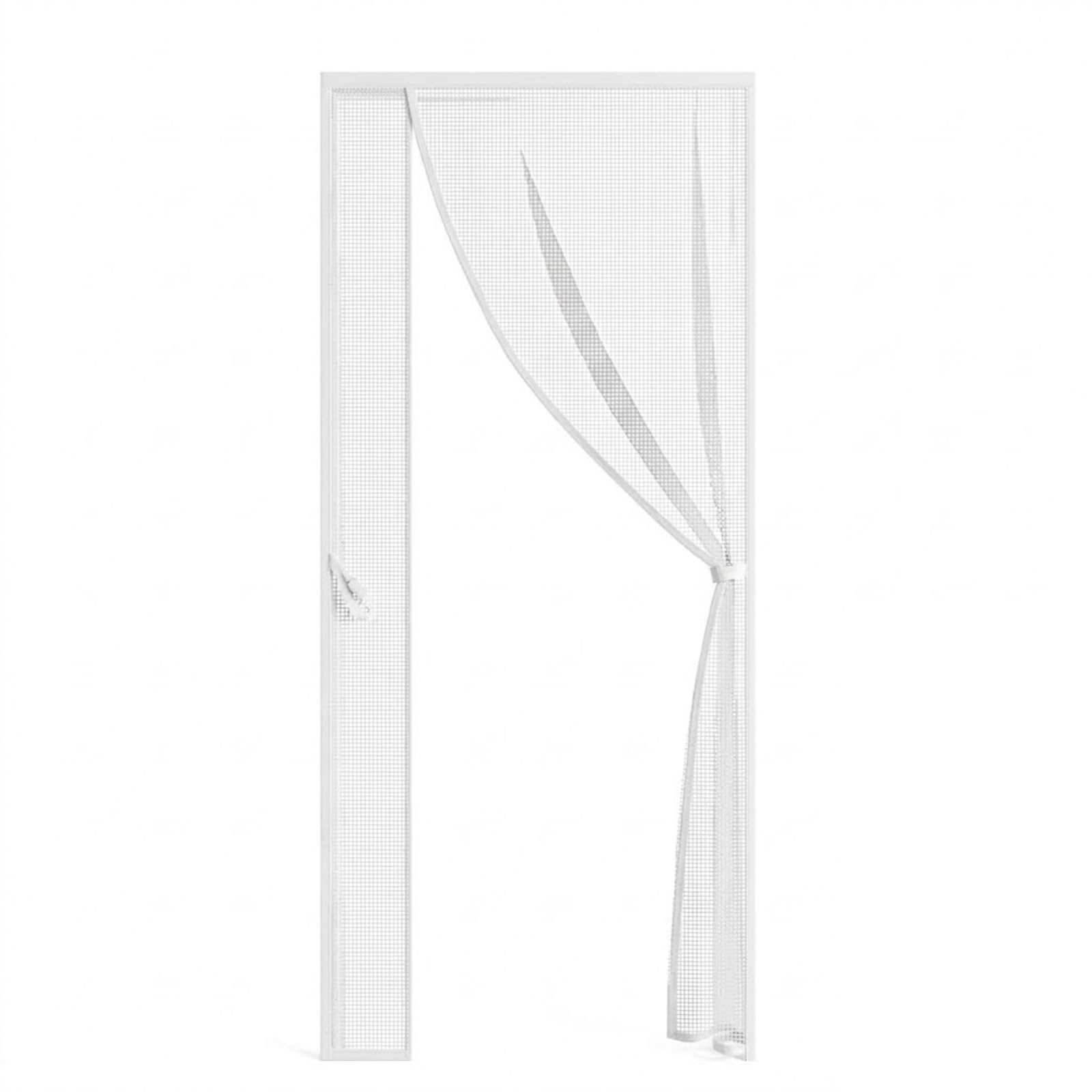 Magnetic Fly Screen Door, Side Opening Mesh Door Curtain for Doors, Heavy Duty Fiberglass Fly Screen with Powerful Magnets, Left/Right Open, Black/Grey/White(White,85 * 200cm(33 * 79in))