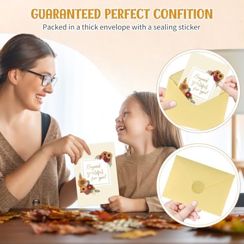 Image of FLYAB Thanksgiving Card - 3D Flower Gold Foil Beyond Grateful Gift