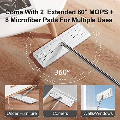 image for JOYMOOP Mop and Bucket with Wringer Set, Two Flat Squeeze Mops with Bu