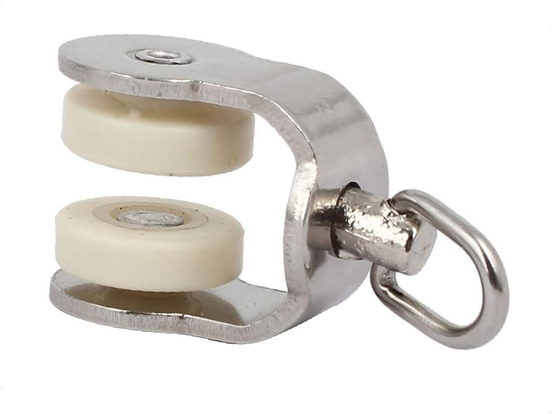 New Lon0167 15mm Dia Featured Twin Wheel Swivel reliable efficacy Ring Curtain Track Rail Sliding Rollers Gliders 50pcs(id:08b 7f 7e e25)