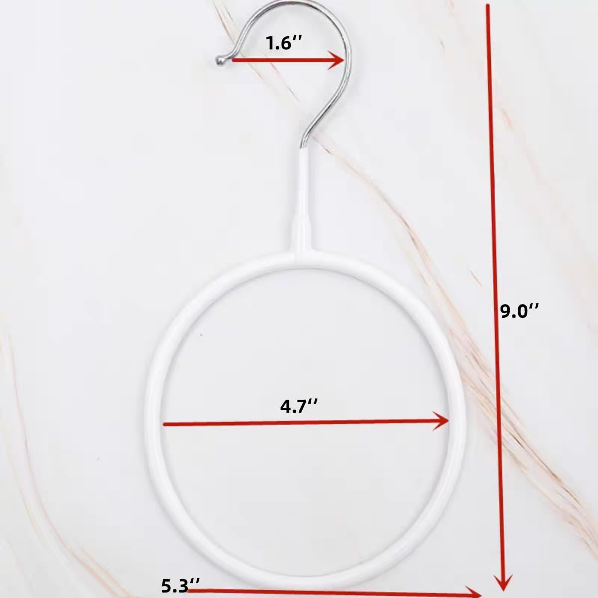 Belt/Scarf Hangers Organizer for Closet - 8 PCS Nonslip Large Scarves Holder Rack for Neckties, Winter Shawls Display, Pashminas (White)