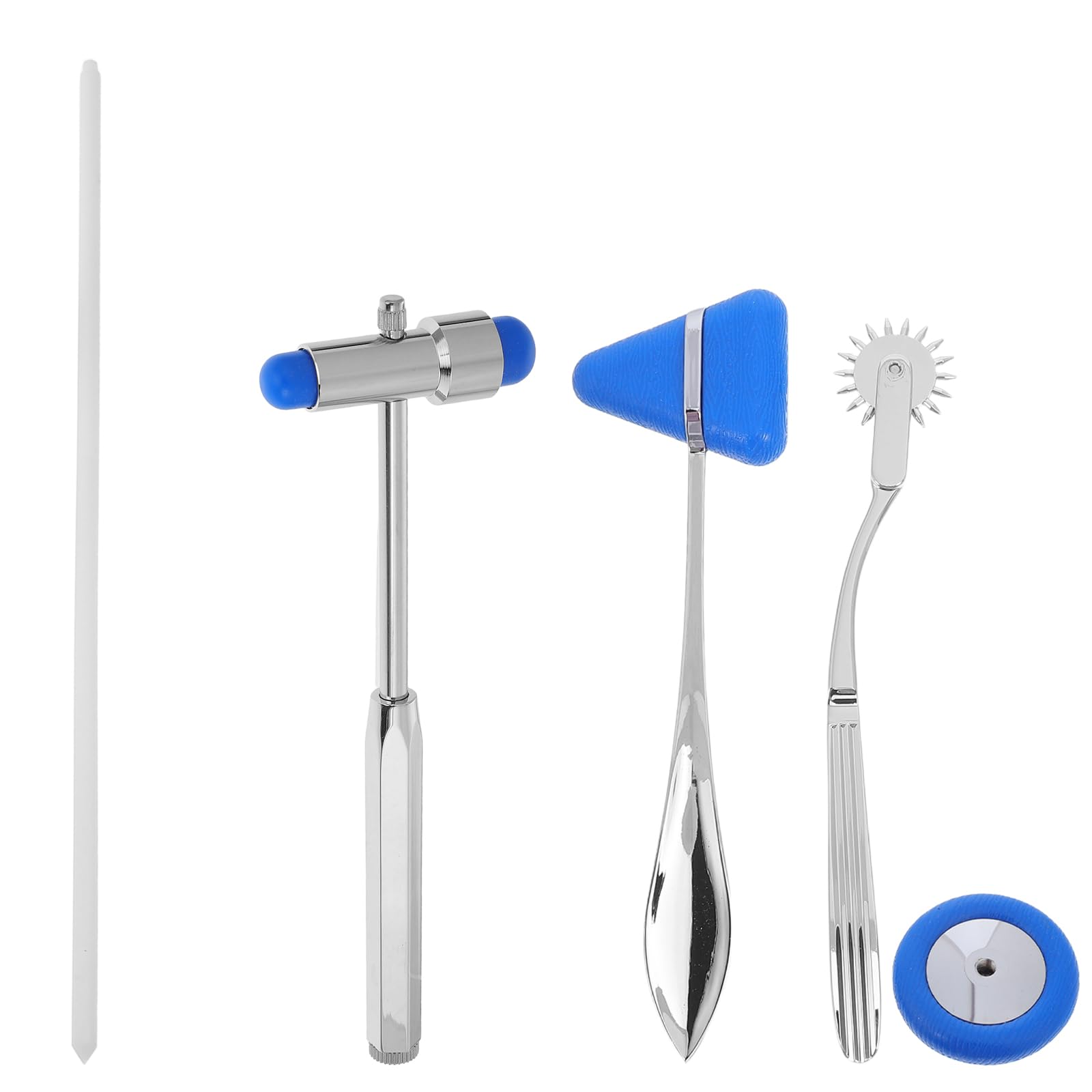 Set Martelli Neurologici in Metallo 5 Pezzi Impugnatura Ergonomica, Strumenti Diagnostici Clinici Portatili per Esami Neurologici e Valutazione Pazienti, Adatti per Studenti
