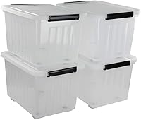 Vista 11 de Kekow Paquete de 6 cajas de almacenamiento de plástico de 10 L, contenedores de almacenamiento de plástico transparente con tapas