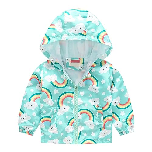 Unisex Boys Girls Hooded Jacket Windbreaker Spring Lightweight Coat Long Sleeve Windproof Outwear with Zipper