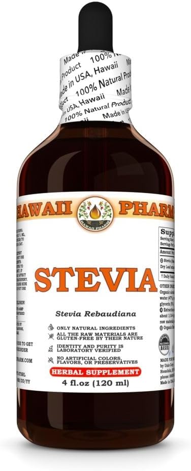 Stevia (Stevia Rebaudiana) Dry Leaf Tincture, All Natural, Vegan, Pure Liquid Extract - 4 fl.oz