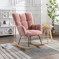 Fauteuil à Bascule Peluche Blanc - Relaxation Salon 110kg | Accoudoirs Confortables Design Moderne