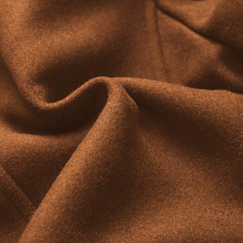 Invachi Men's Wool Blend Pea Coat Mid-Length Slim Fit Trench Coat Top Coat With Detachable Wool Scarf #TOP3