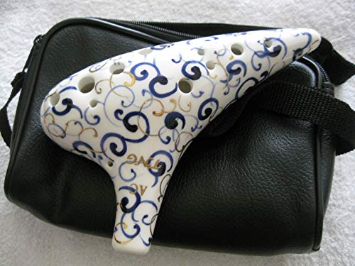 Exquisite Porcelain Ocarina Elegant Hand Paint Alto C Artistic Works Treasured Item #TOP2