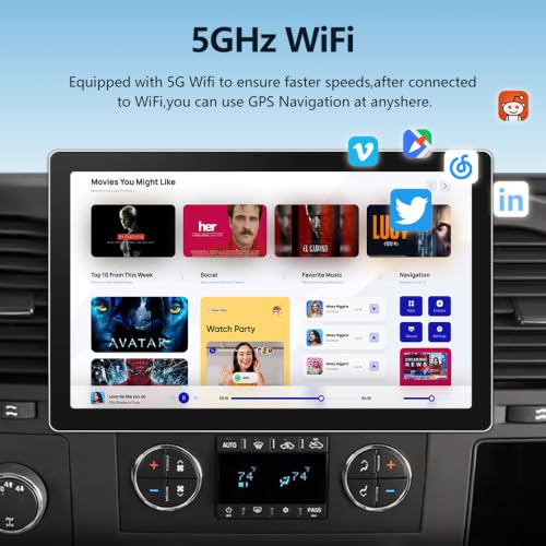 Image of AWESAFE 11.5 Inch Car Radio Stereo for Chevy Silverado Tahoe Equinox GMC Sierra Yukon 2007-2013 with CarPlay & Android Auto