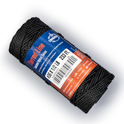 HONGDA Tarred Bank Line Twine, 233 Feet Nylon Twine #36 Bank Line-Black Nylon String 2.3mm, Black Strong Twisted Seine Rope Ideal for Gardening, Construction, Gear Tying, Jungle Survival - Thumbnail 5