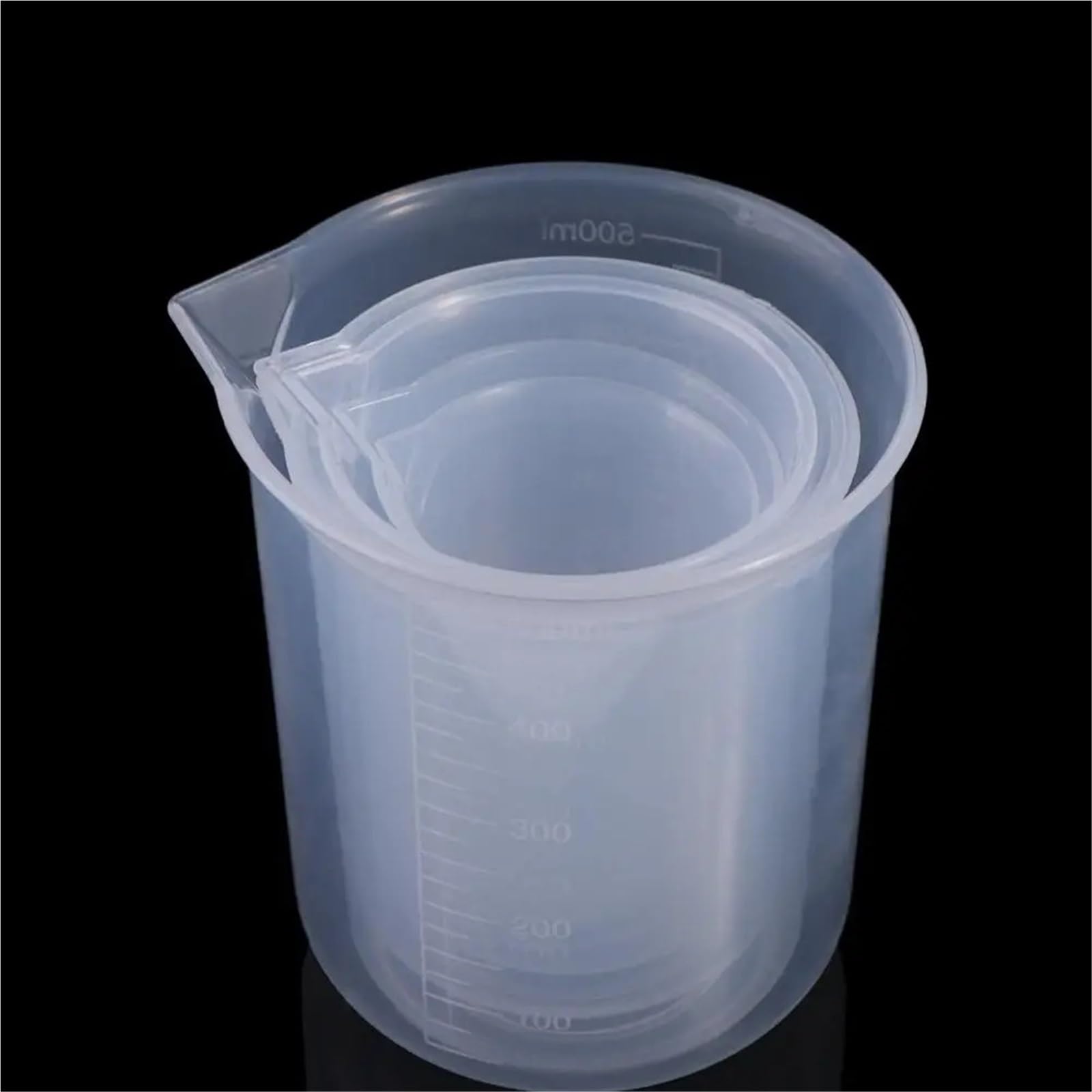 10PCS Plastic Transparent Measuring Cup for Kitchen Chemical Laboratory Test Stackable Graduated Cylinder Beaker Mixing Cups Für Labor Küche(1000ml)