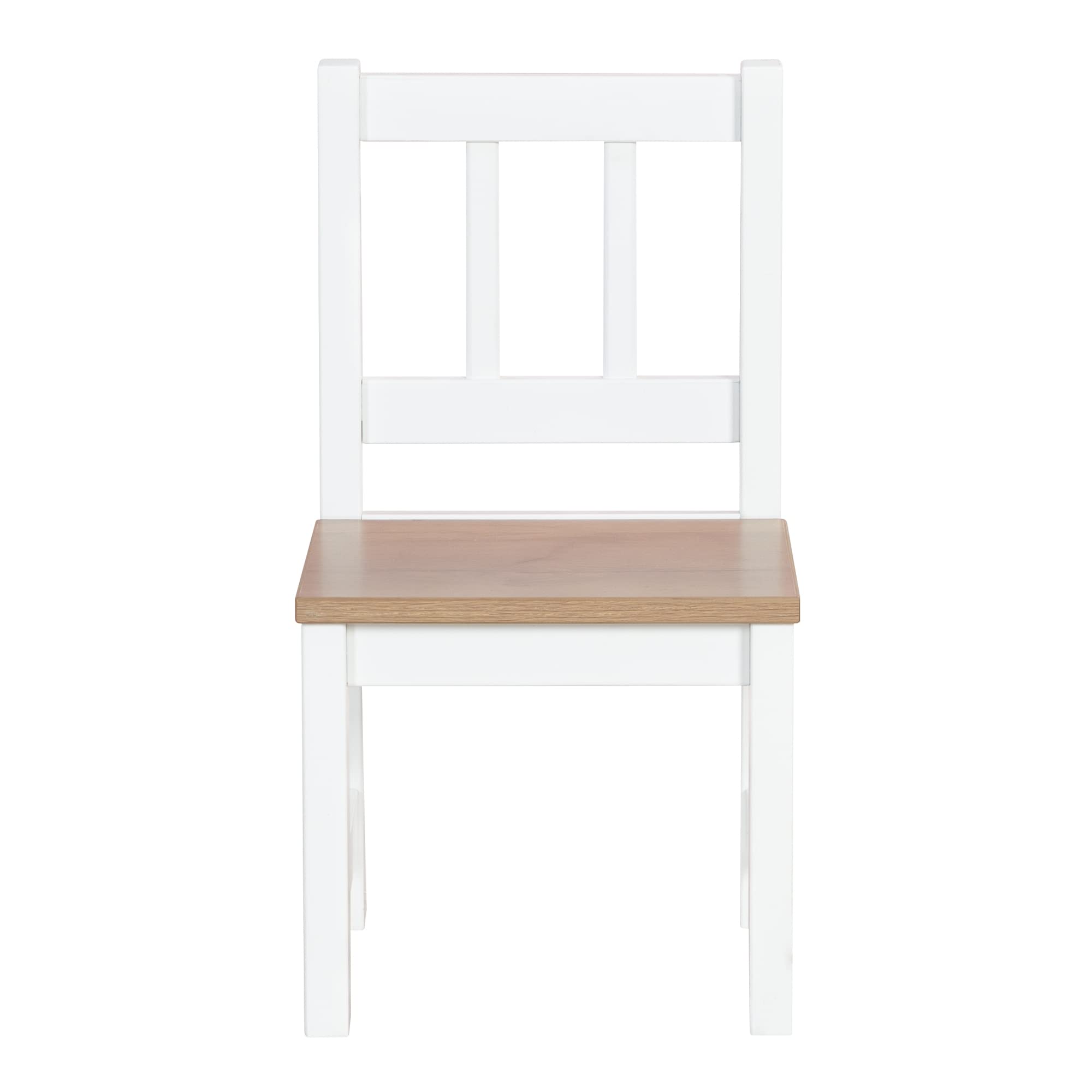 roba Ensemble Table et 2 Chaises Enfants Woody - Plateau et assises en Aspect Bois - Résistants aux Rayures - pour Filles et Garçons de 2 Ans et Plus - Blanc