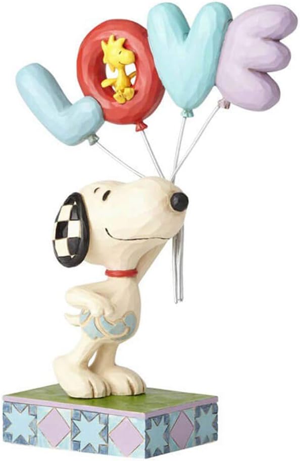 Enesco Jim Shore Peanuts Snoopy with Love Balloon Figurine, 7.5 Inch, Multicolor (6001291)