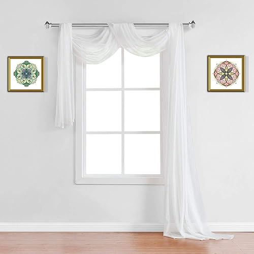 Miniatura 5 de Warm Home Designs Cortinas transparentes con ojales para habitación, cocina, habitación de los niños o sala de estar, 2 paneles con volados, de 54