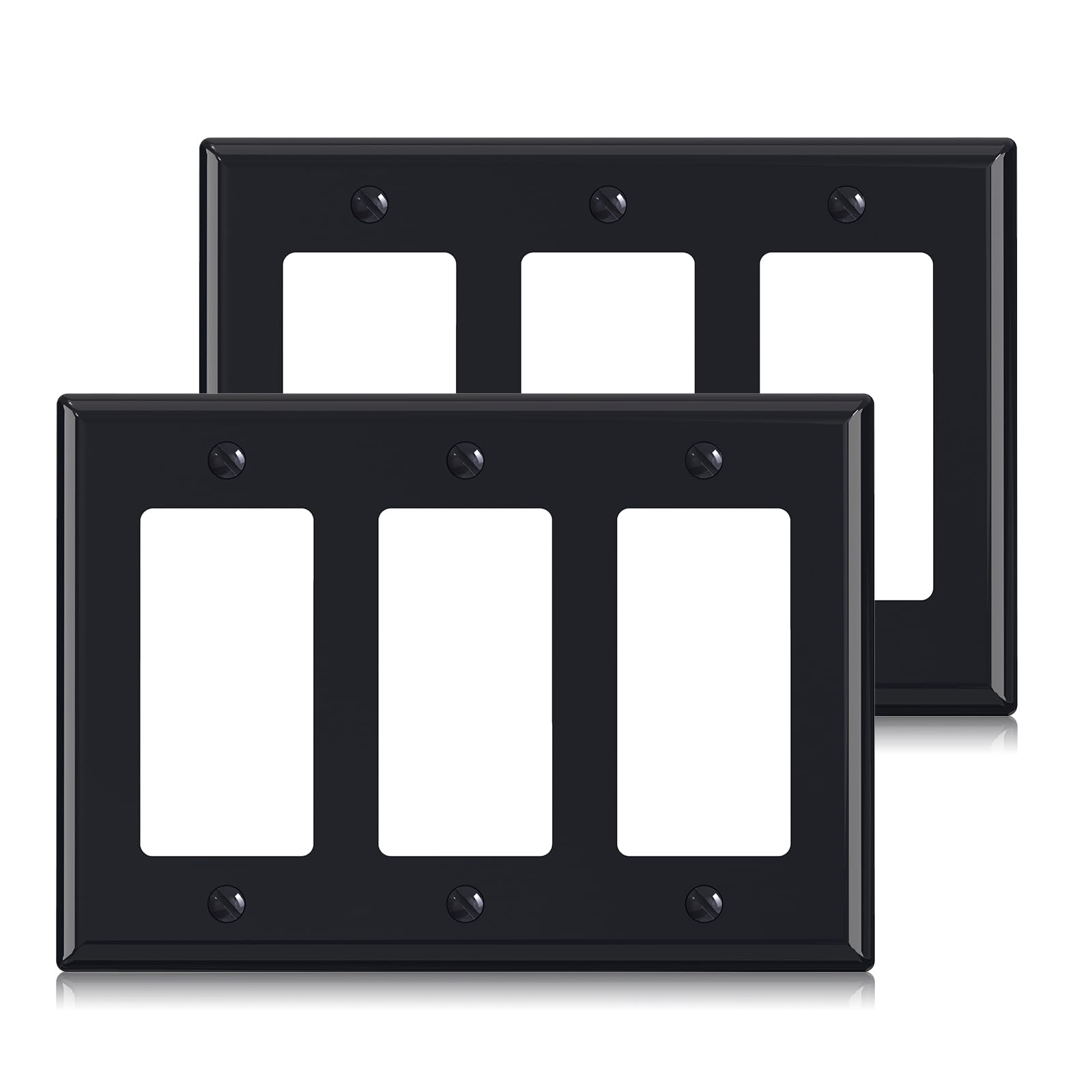 Decorative Wall Plates - Glossy Black (5 Pack) -23 Decorative Wall Plates - Glossy Black (5 Pack) -23