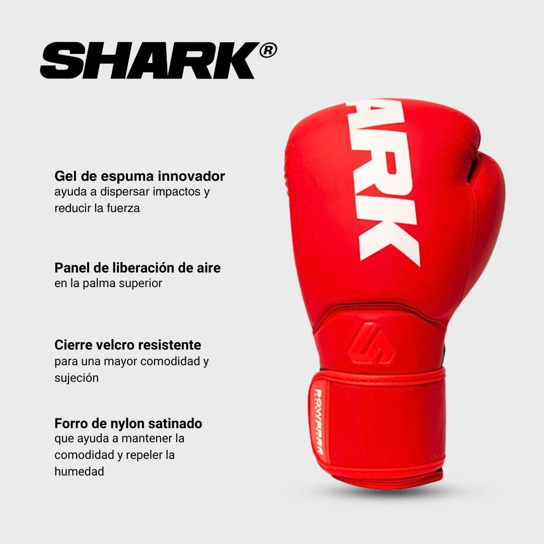 SHARK BOXING Guantes Boxeo Hombre, Mujer, Unisex POWER24 | 14oz, 12oz, 10oz, 16oz | Guantes Muay Thai, Kick Boxing, Boxeo