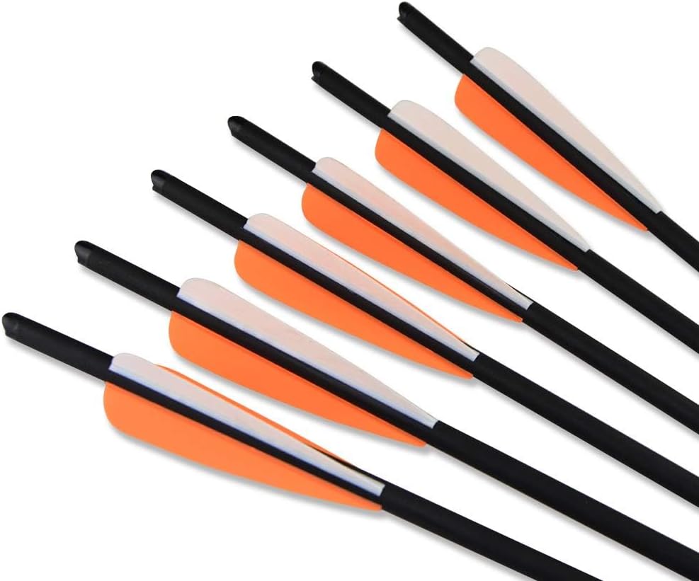 ZSHJGJR Crossbow Bolts Carbon Arrows 16/17/18/20/22 Inch Arrows Bolt Crossbolt Arrows with 4" vanes and Replaced Arrowhead/Tip 12 Pieces